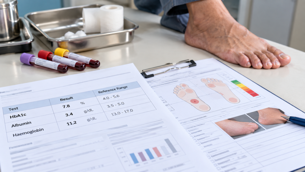 HbA1c and wound healing
