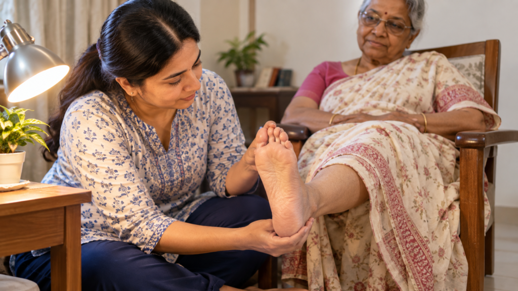 caring for diabetic feet at home