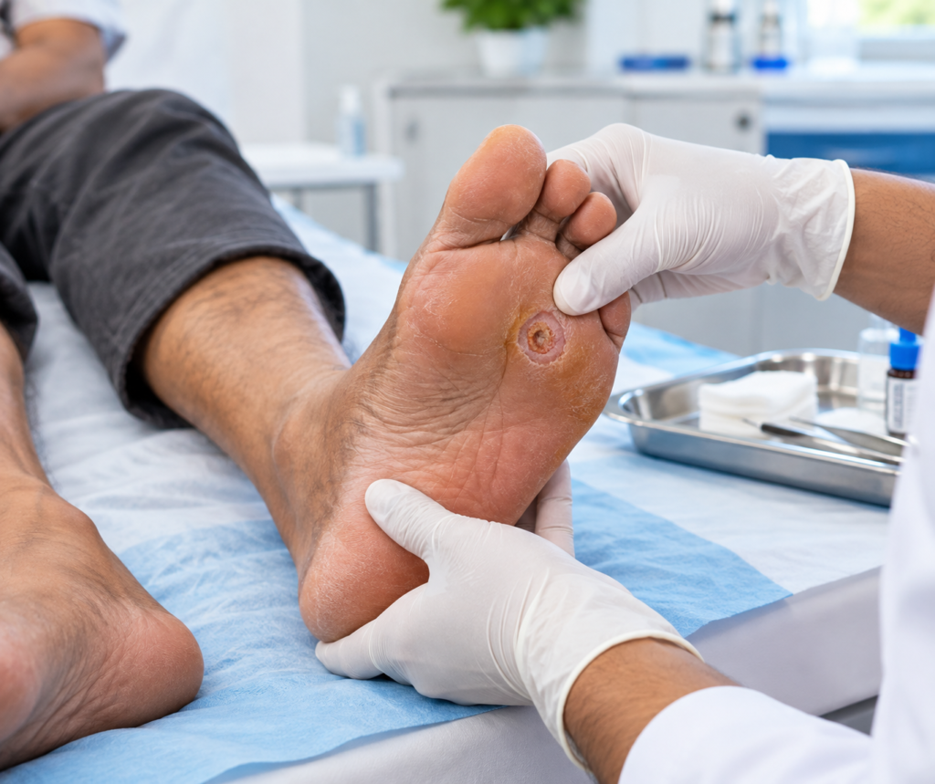 painless diabetic foot ulcer