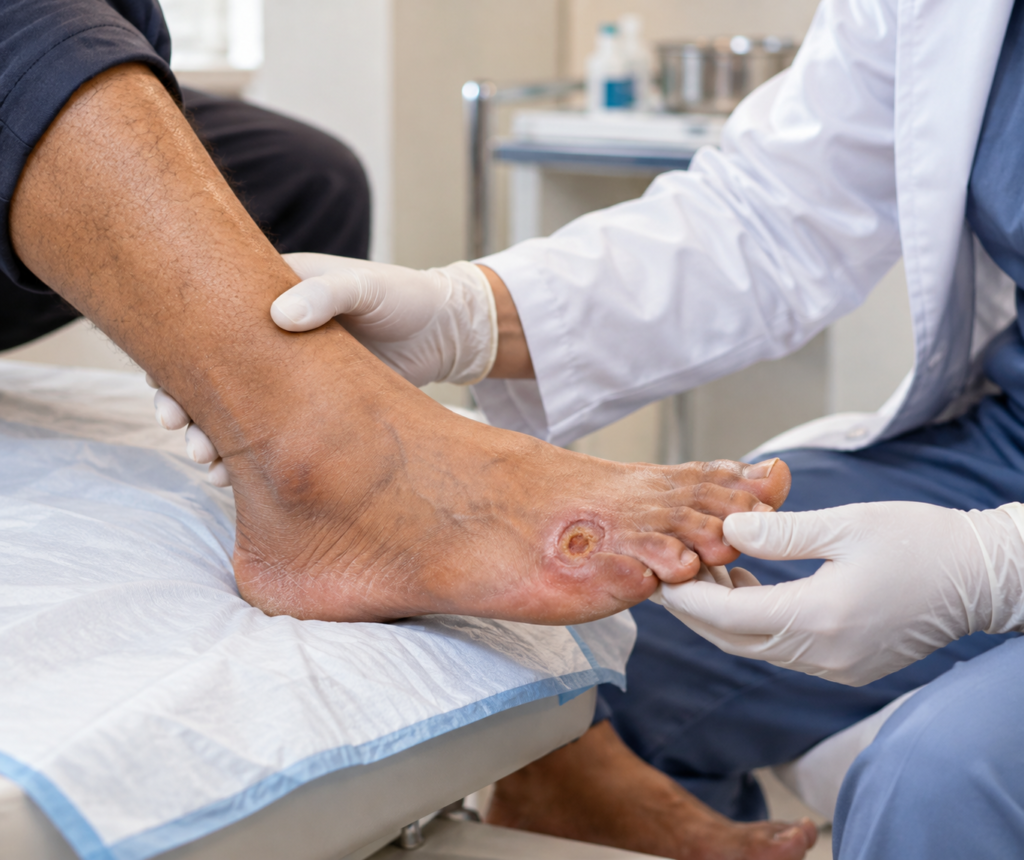 diabetic foot emergency signs