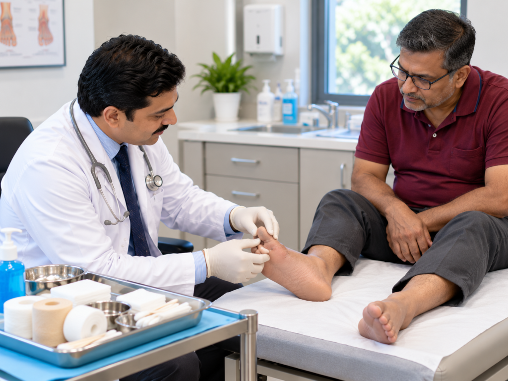 cut on foot not healing diabetes in Vyara