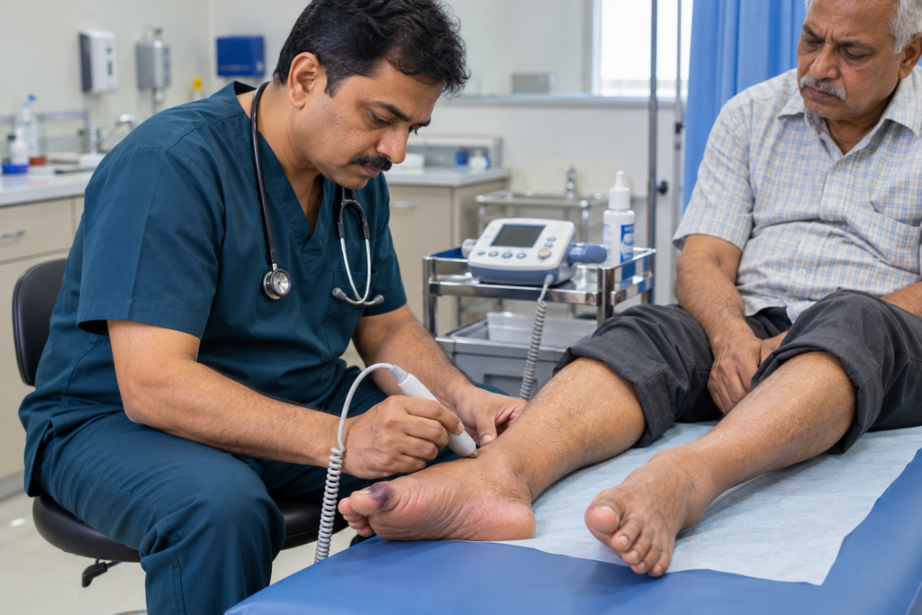 foot turning black diabetes in Vyara